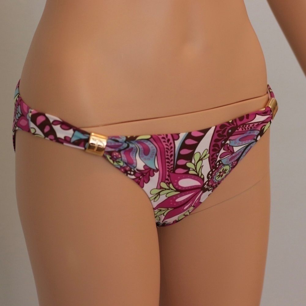 ONDADEMAR pink paisley bikini bottom
